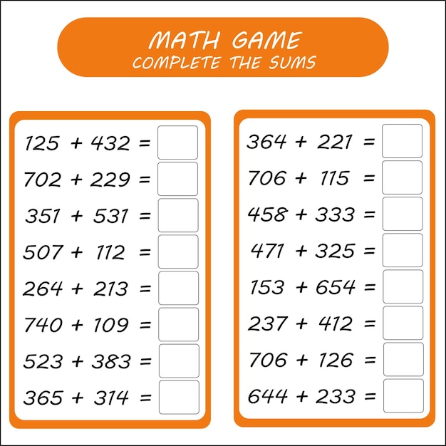 Math Game with Addition Problems for Kids | Jiffy Designs