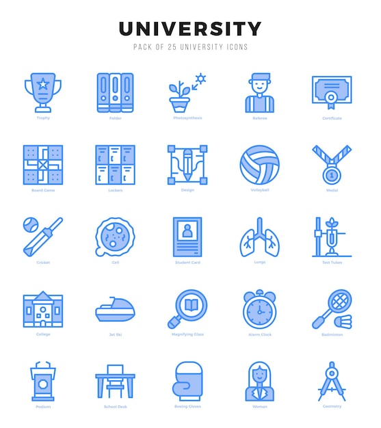 Comprehensive University Icon Collection Showcasing Academic Diversity ...