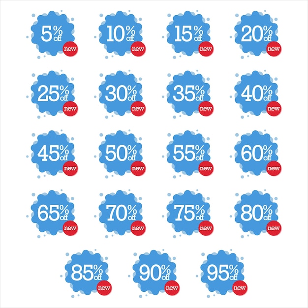 Vibrant Percentage Badges in Playful Cloud-Like Design | Jiffy Designs