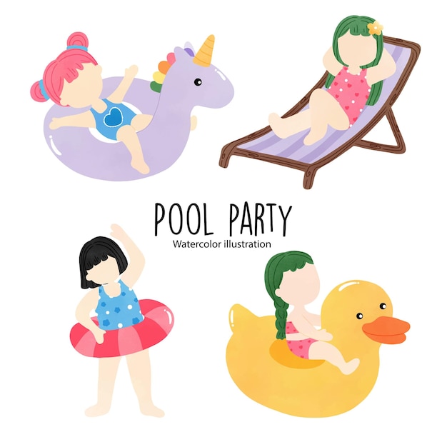 Vibrant Pool Party Collection with Playful Inflatables and Relaxing ...