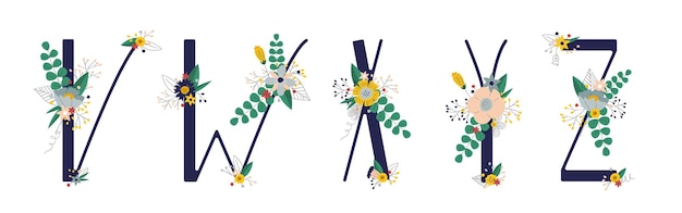 Vibrant Floral Alphabet Letters with Foliage and Blooms | Jiffy Designs