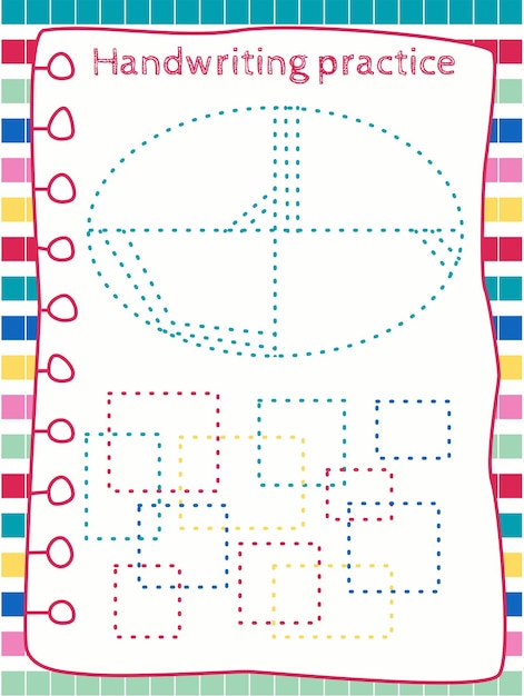 Colorful Handwriting Practice Worksheet with Geometric Shapes | Jiffy ...