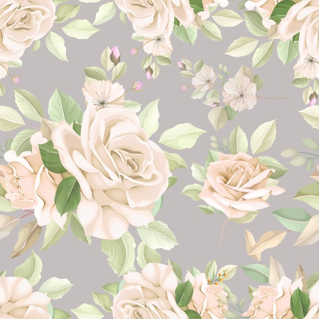 Delicate Vintage Rose Pattern on Muted Gray Background | Jiffy Designs