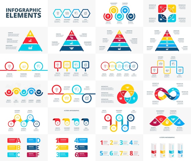 Vibrant Infographic Elements with Geometric Shapes and Charts | Jiffy ...