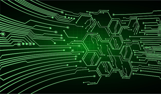 Futuristic Circuit Board Backdrop with Glowing Green Hexagons | Jiffy ...