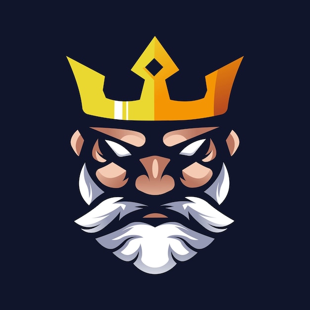 Regal Ruler: Majestic King with Flowing Beard and Crown | Jiffy Designs