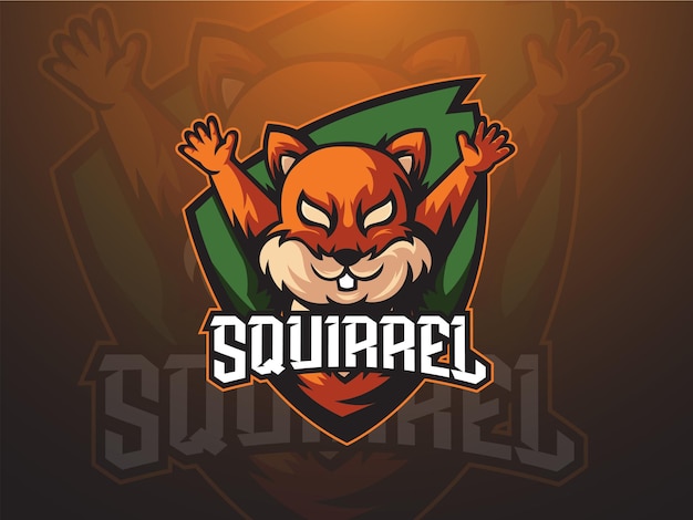 Vibrant Squirrel Mascot Emblem with Energetic Pose | Jiffy Designs