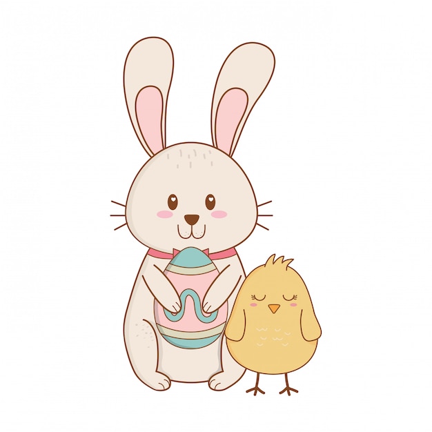 Cute Bunny and Chick Illustration with Pastel Colors | Jiffy Designs