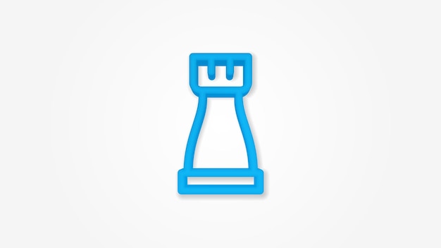 Minimalist Blue Chess Rook Icon | Jiffy Designs