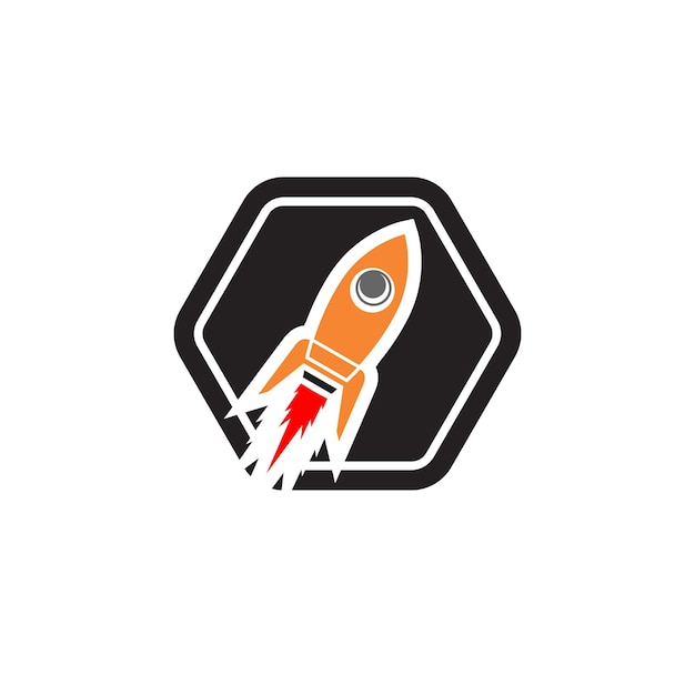 Sleek Rocket Soaring Through Geometric Hexagon Frame | Jiffy Designs