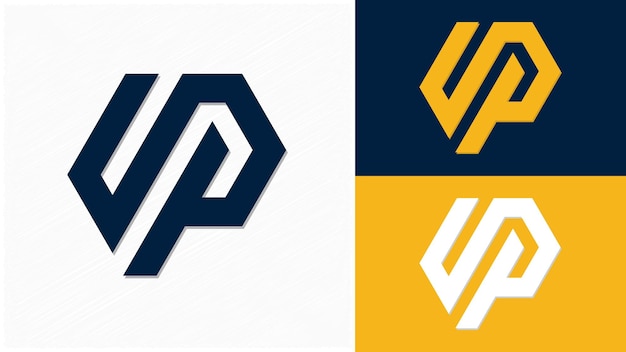 Bold Geometric Monogram Design in Navy and Gold | Jiffy Designs
