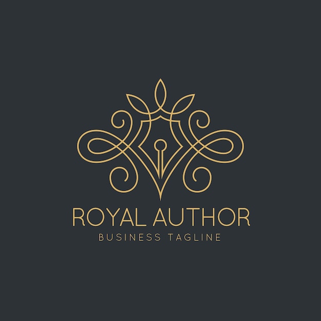 Elegant golden flourish emblem with regal business tagline | Jiffy Designs