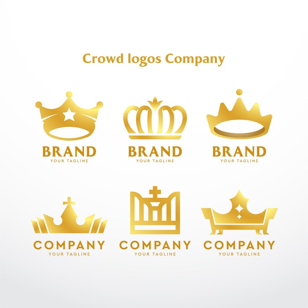 Elegant Golden Crown Logos for Regal Brand Identity | Jiffy Designs