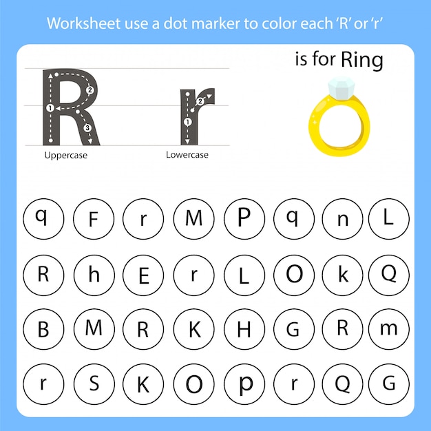 Vibrant Letter 'R' Worksheet Highlighting the Ring Symbol | Jiffy Designs