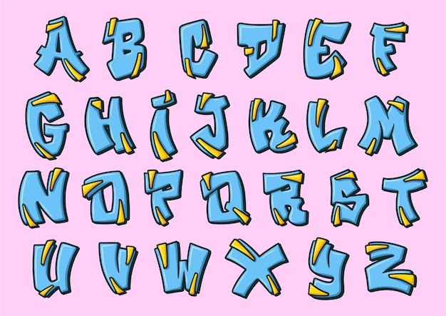 Vibrant Graffiti-Inspired Alphabet with Playful Color Scheme | Jiffy ...