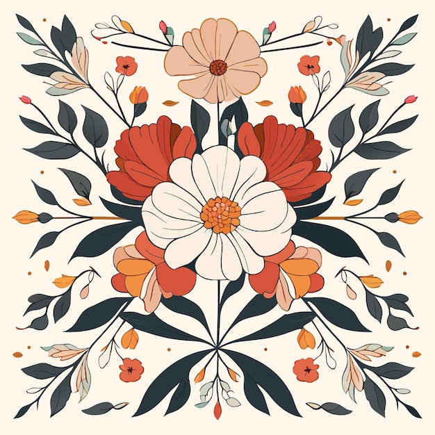 Vibrant Floral Arrangement with Striking Symmetry | Jiffy Designs