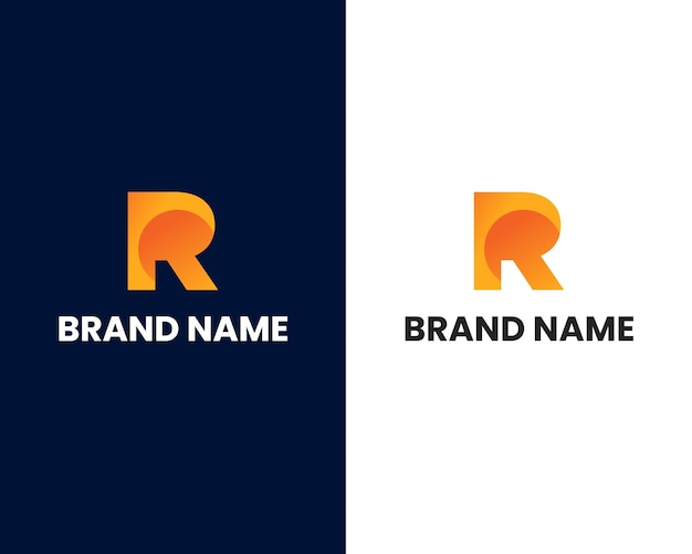 Bold Overlapping Letter R in Vibrant Orange Hues | Jiffy Designs