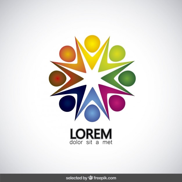 Vibrant Colorful People Logo with Diverse Community Figures | Jiffy Designs
