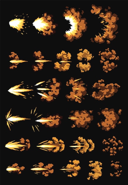 Vibrant Explosion Effects Collection Featuring Fiery Bursts and Sparks ...
