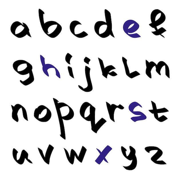 Playful Handwritten Alphabet with Whimsical Flourishes | Jiffy Designs