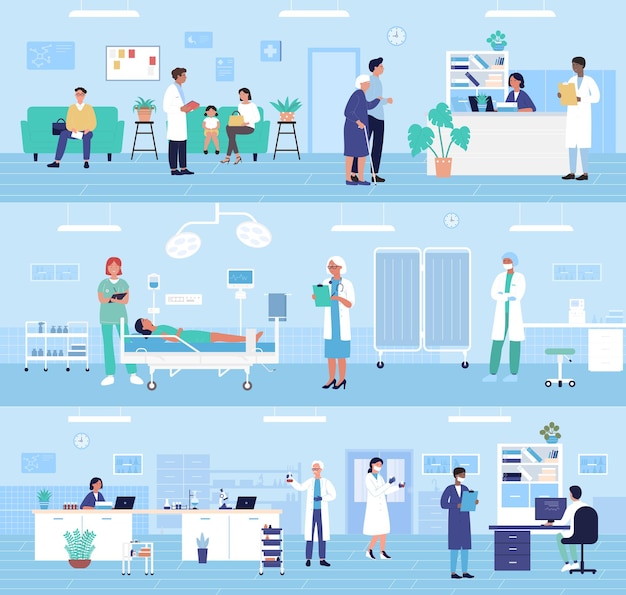 Diverse Scenes of Healthcare Professionals at Work in Hospital | Jiffy ...