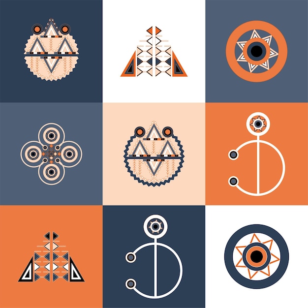 Vibrant Geometric Patterns in Earthy Tones and Shapes | Jiffy Designs