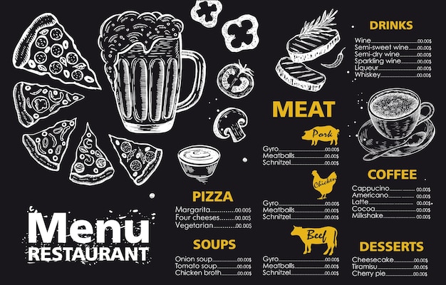 Vibrant Restaurant Menu Showcasing Diverse Culinary Offerings | Jiffy ...