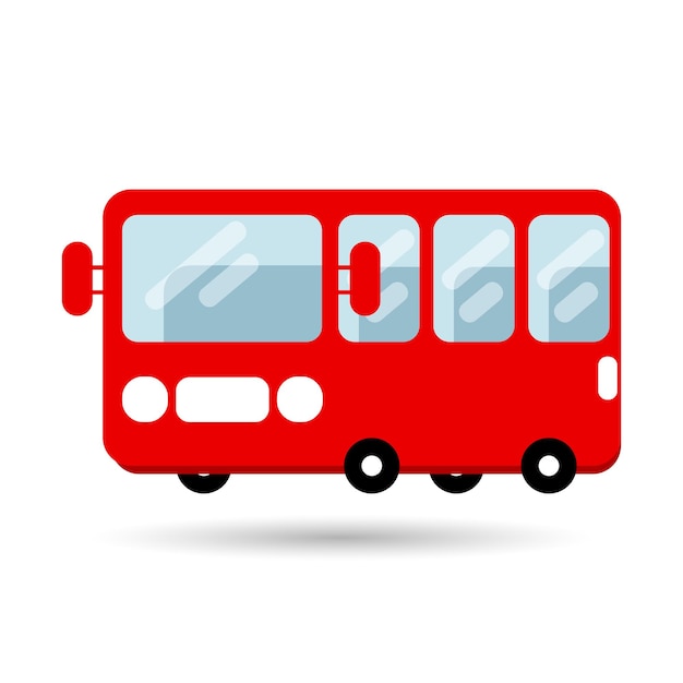 Vibrant and Playful Red Bus Icon Illustration | Jiffy Designs