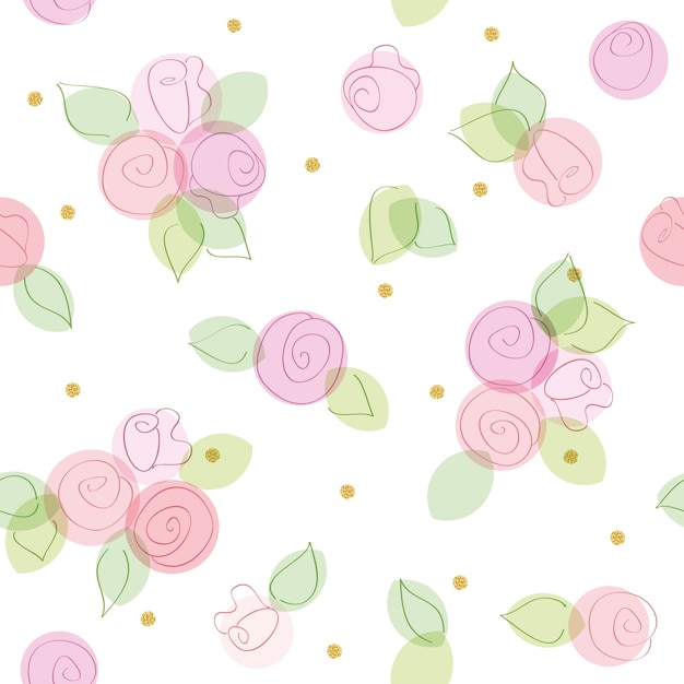 Delicate Floral Pattern with Soft Pink Roses | Jiffy Designs