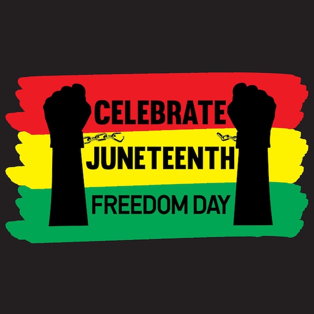 Vibrant Juneteenth Celebration with Raised Fists and Colors | Jiffy Designs