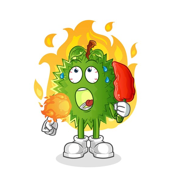 Fiery Cartoon Cactus with Angry Expression and Hot Pepper | Jiffy Designs