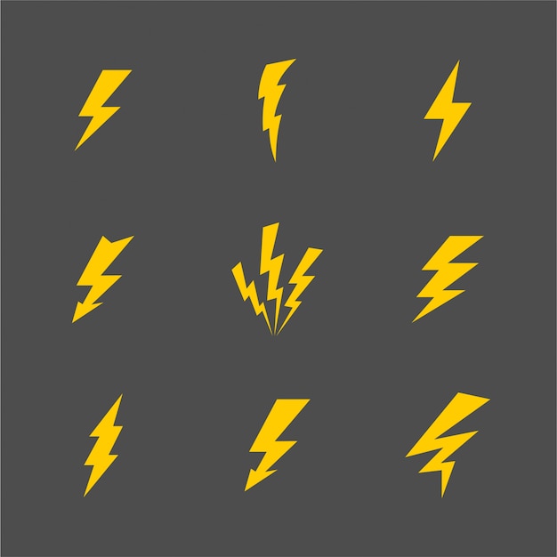 Striking Yellow Lightning Bolt Symbols on Dark Background | Jiffy Designs