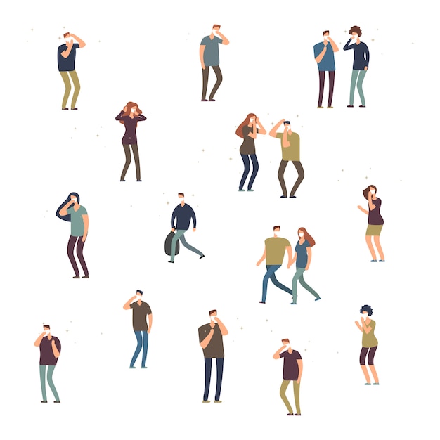 Diverse Collection of Stylized Human Figures in Various Poses and ...