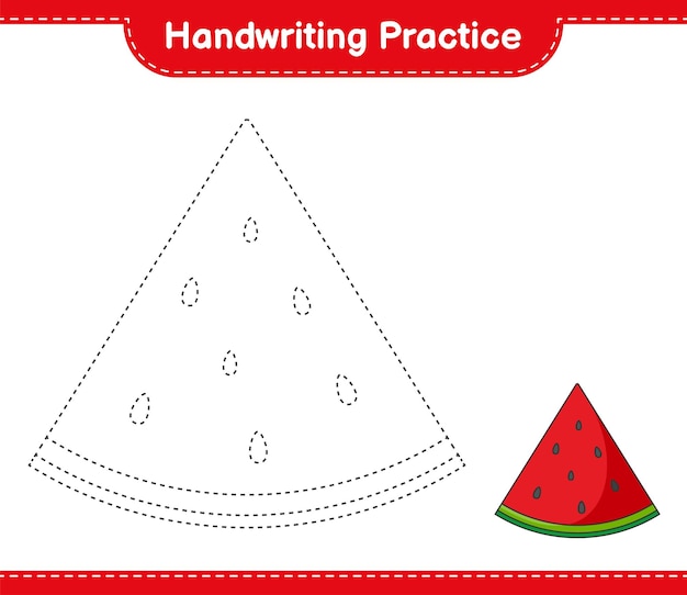 Vibrant Watermelon Slice: A Refreshing Handwriting Practice | Jiffy Designs