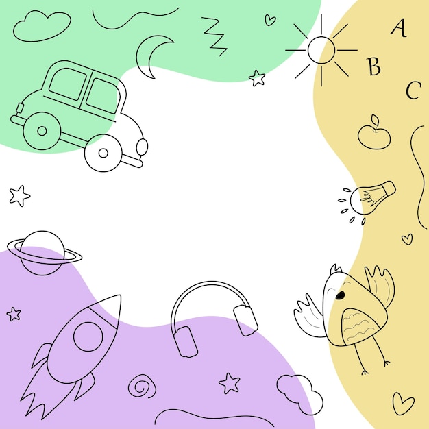 Whimsical Doodle Art with Playful Space Motifs | Jiffy Designs