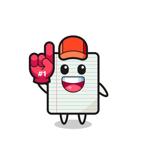 Cheerful Notepad Character with Foam Finger Celebrates Success | Jiffy ...