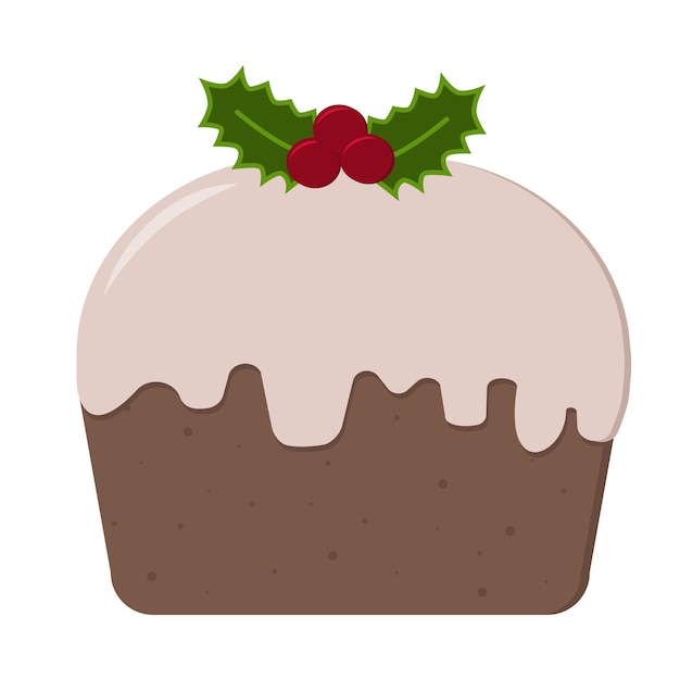 Festive Christmas Pudding with Holly and Berries | Jiffy Designs