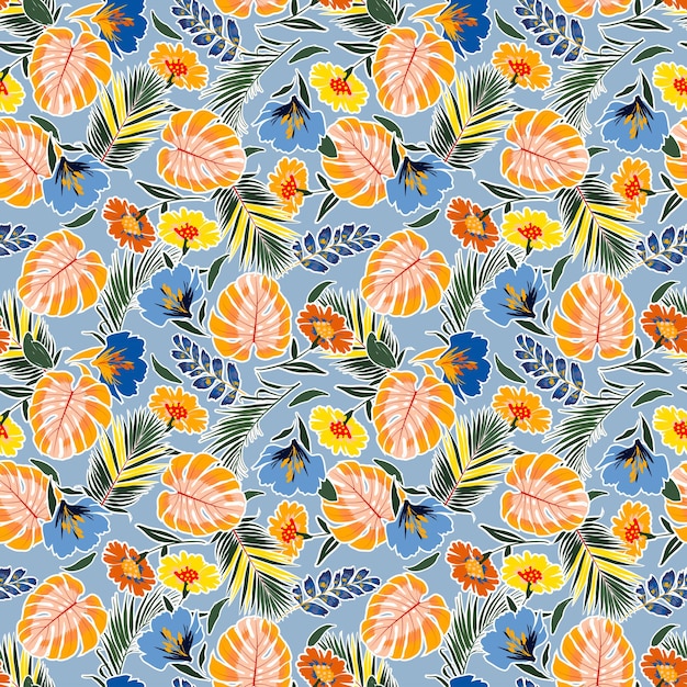Vibrant Tropical Foliage and Floral Pattern | Jiffy Designs
