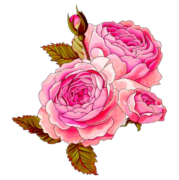 Vibrant Pink Roses with Budding Blooms and Autumnal Leaves | Jiffy Designs