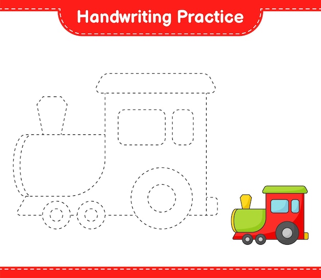 Vibrant Toy Train for Handwriting Practice | Jiffy Designs