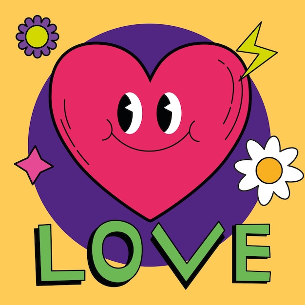 Vibrant Heart with Cheerful Flowers and Playful Shapes | Jiffy Designs