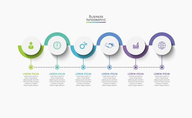 Colorful Infographic Timeline with Diverse Business Icons | Jiffy Designs