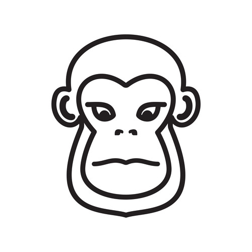 Vector Illustration Of The Monkey Icon | Jiffy Designs