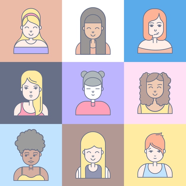 Diverse Illustrated Portraits in Vibrant Color Blocks | Jiffy Designs