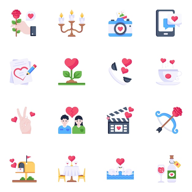 Diverse Collection of Romantic and Creative Icons | Jiffy Designs