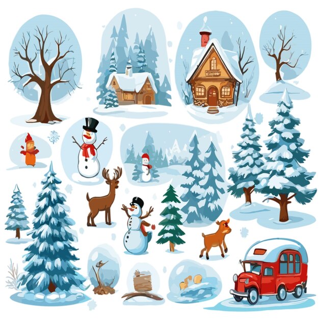Charming Winter Wonderland Collection with Cozy Cabins and Festive ...