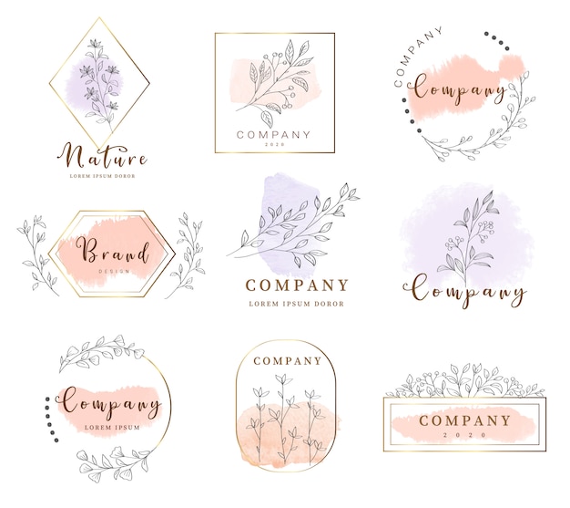Elegant Floral Collection of Stylish Logos and Emblems | Jiffy Designs
