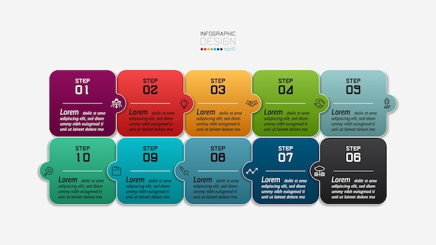 Vibrant Infographic Steps with Colorful Shapes and Icons | Jiffy Designs