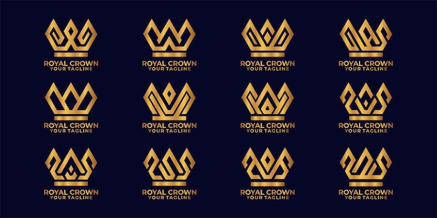 Regal Golden Crown Symbols on Elegant Black Background | Jiffy Designs