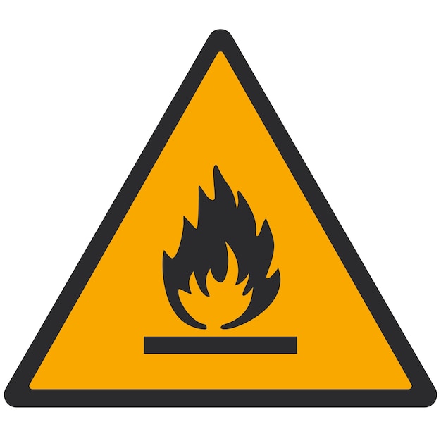 Flammable Hazard Warning Sign with Stylized Flame Symbol | Jiffy Designs